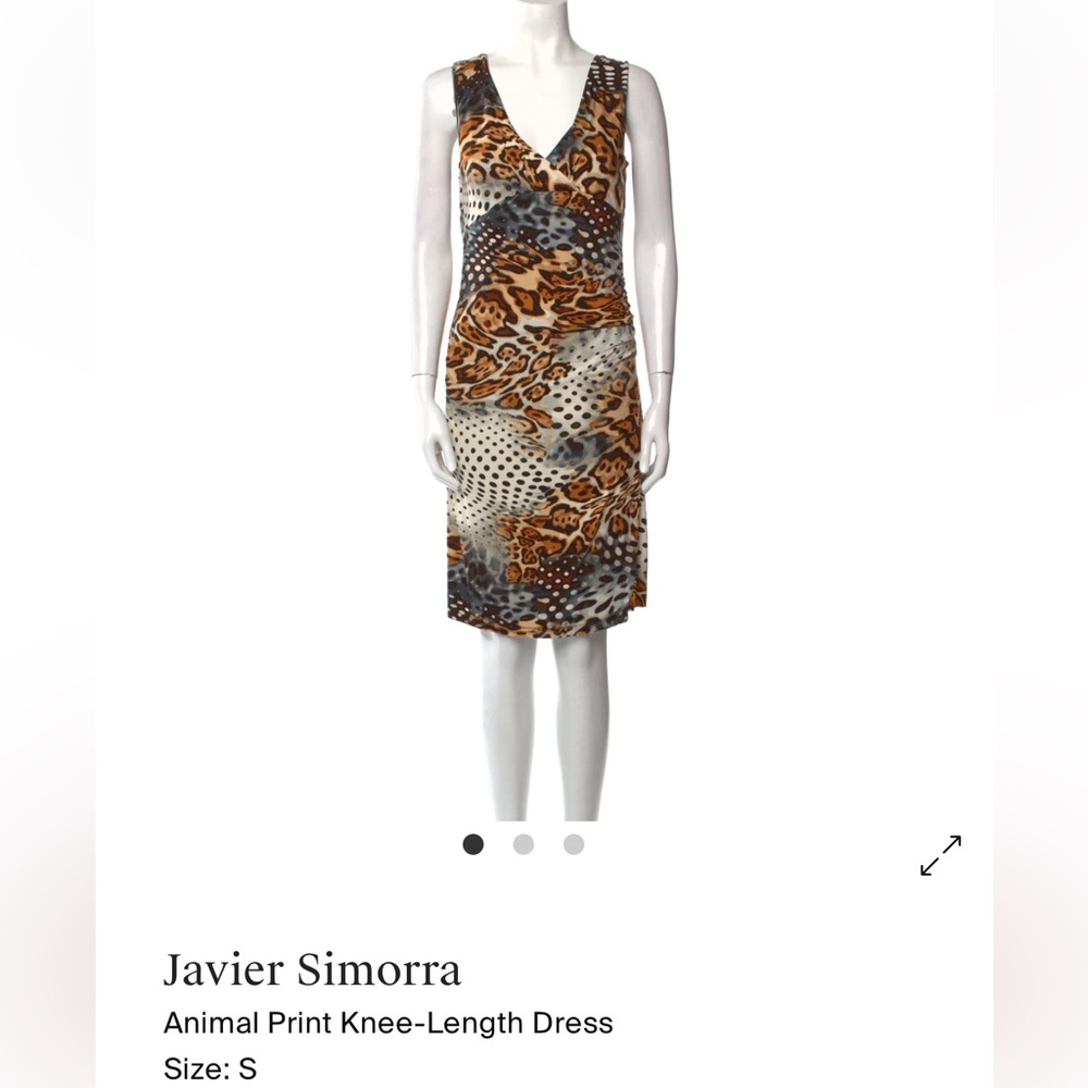 Javier Simorra Leopard Print Mini Dress